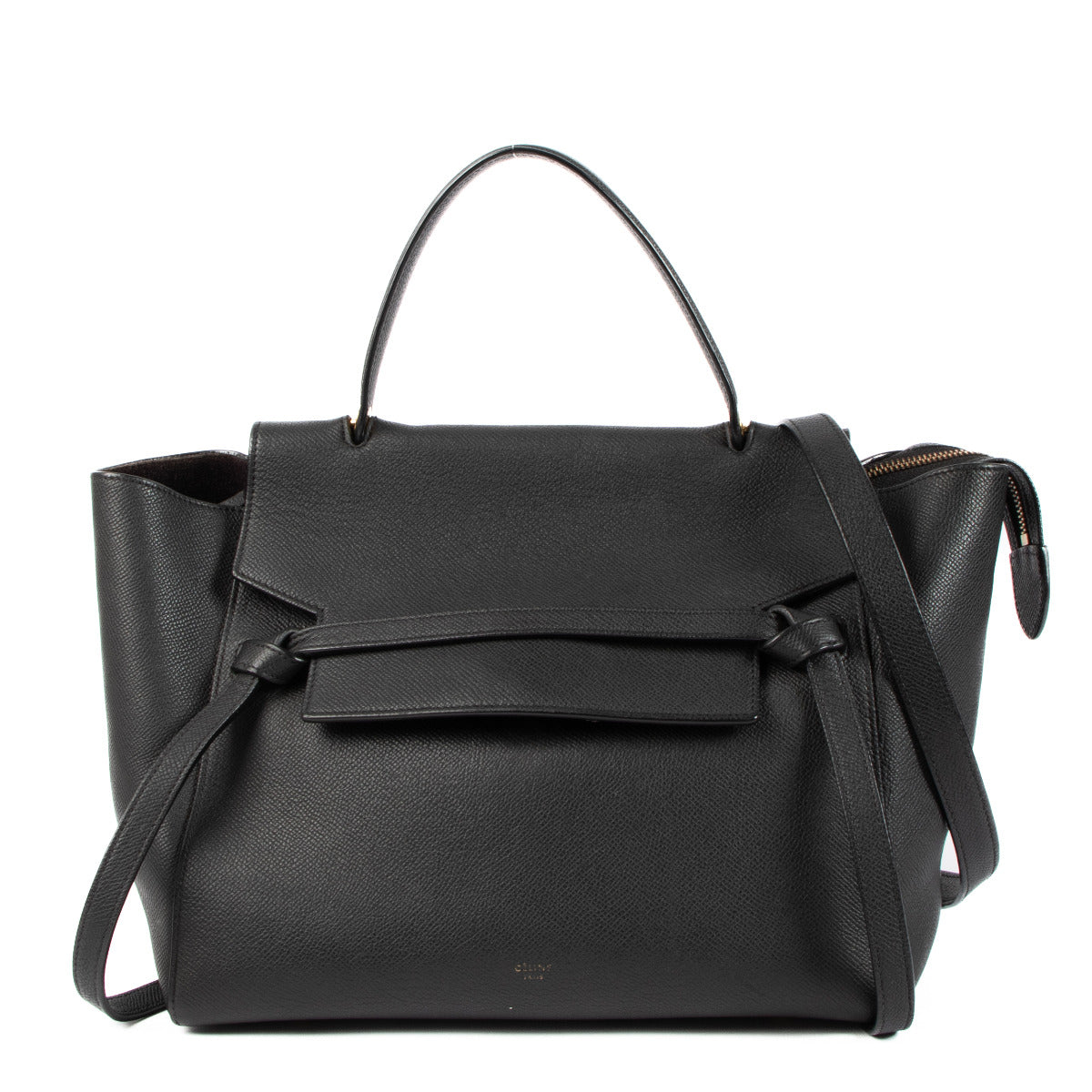 Celine Black Mini Belt Top Handle Bag