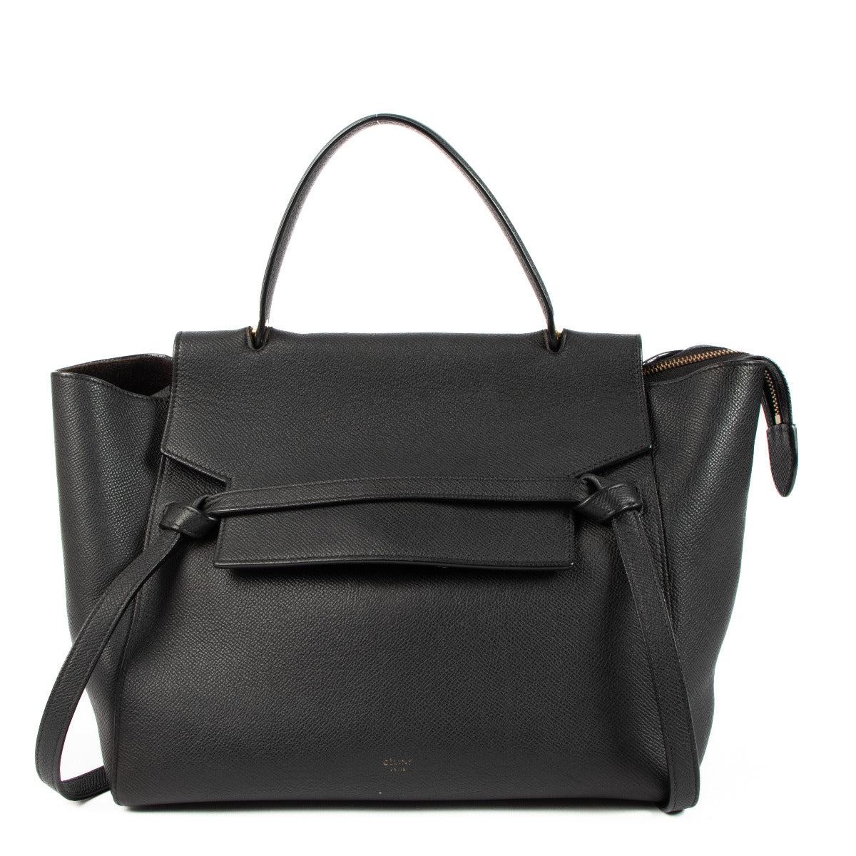 Celine Black Mini Belt Top Handle Bag
