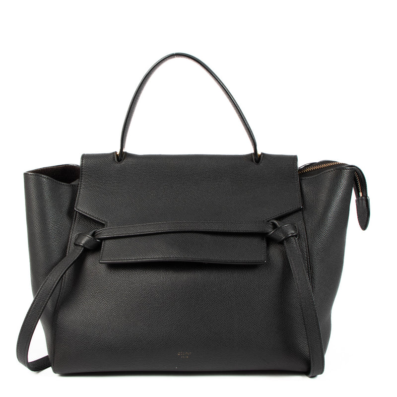 Celine Black Mini Belt Top Handle Bag