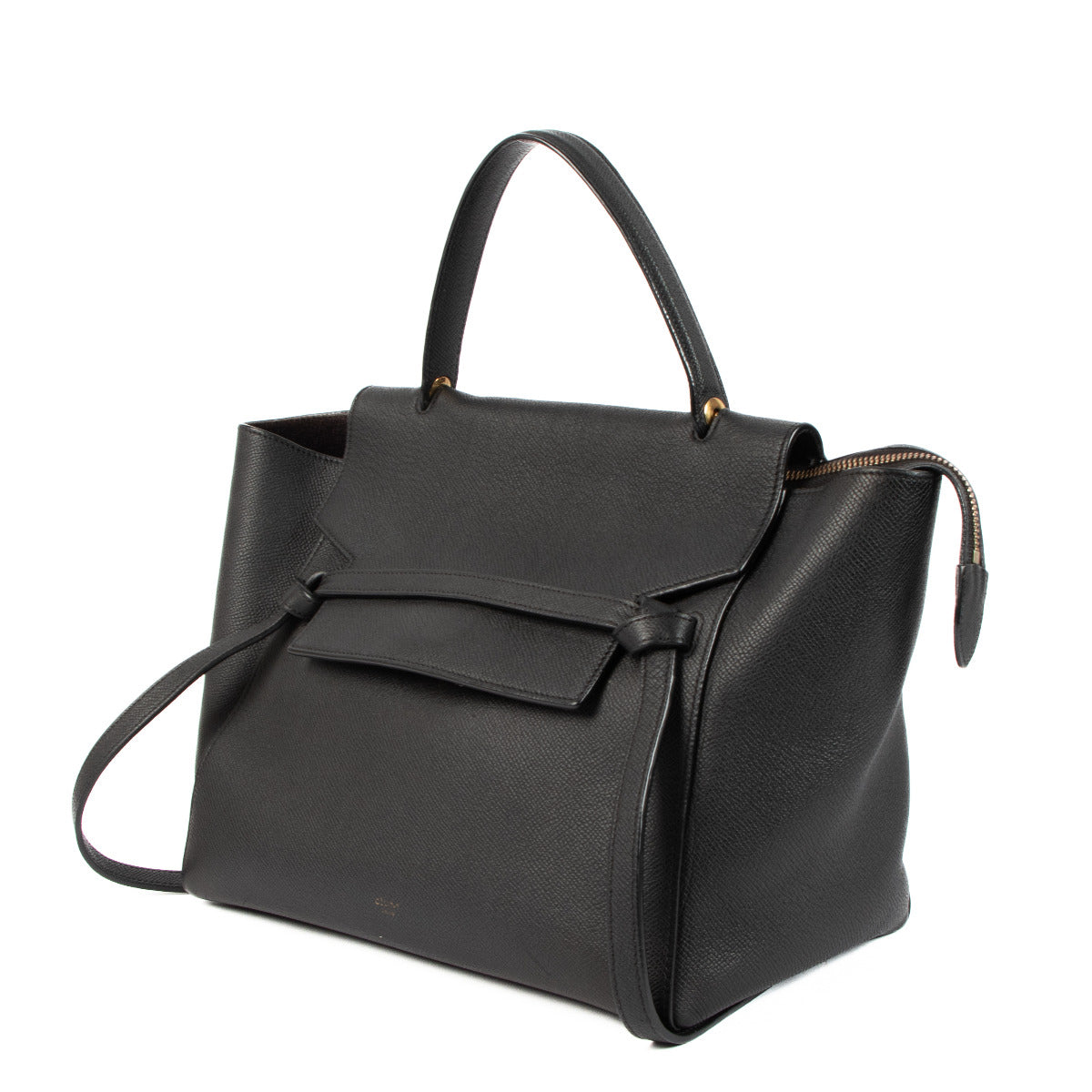 Celine Black Mini Belt Top Handle Bag for the best price at Labellov secondhand luxury.