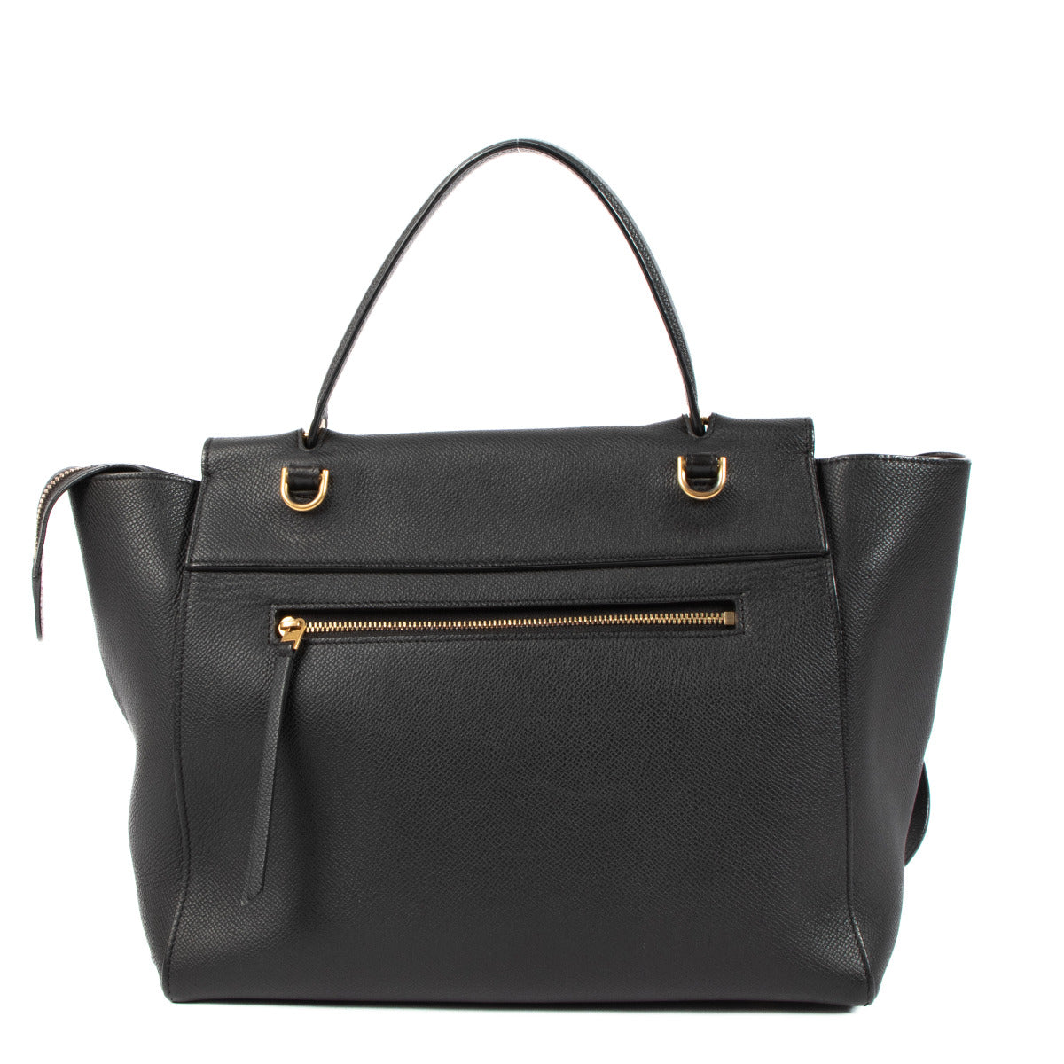 Celine Black Mini Belt Top Handle Bag