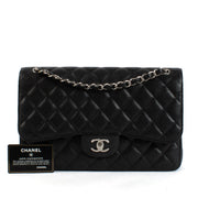 Shop safe online at Labellov in Antwerp, Brussel and Knokke this 100% authentic second hand Chanel Black Caviar Large Classic Flap Bag