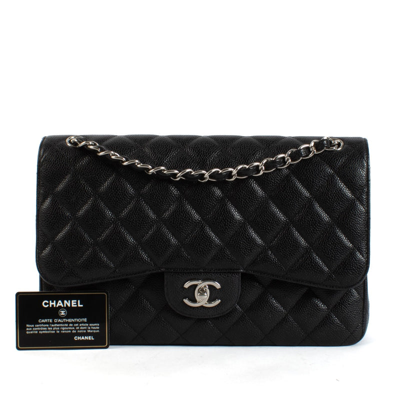 Shop safe online at Labellov in Antwerp, Brussel and Knokke this 100% authentic second hand Chanel Black Caviar Large Classic Flap Bag