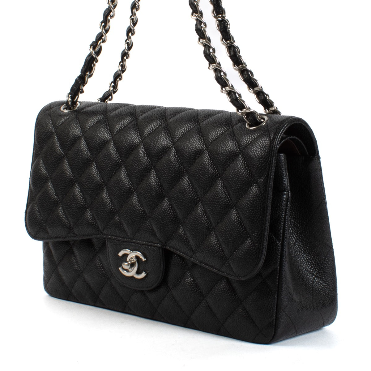 Shop safe online at Labellov in Antwerp, Brussel and Knokke this 100% authentic second hand Chanel Black Caviar Large Classic Flap Bag
