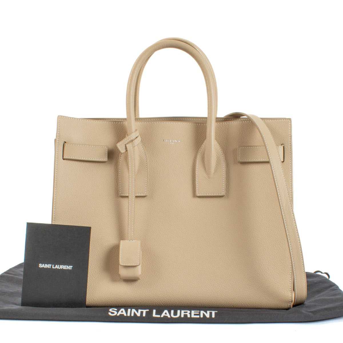 Saint Laurent Beige Leather Sac de Jour Small Bag