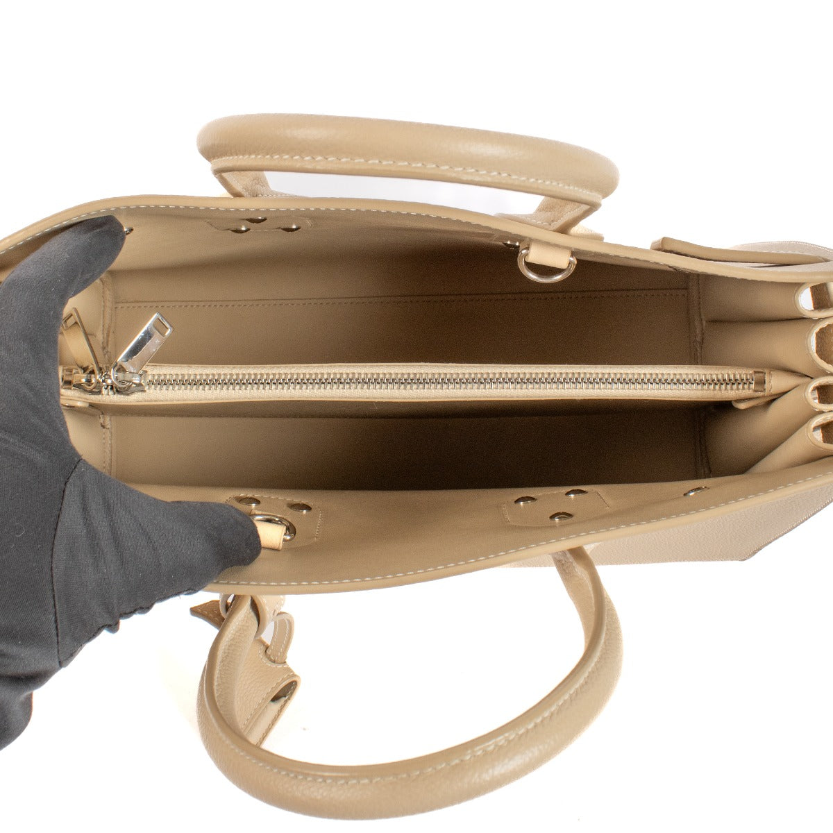 Saint Laurent Beigekleurige Leren Sac de Jour Kleine Tas