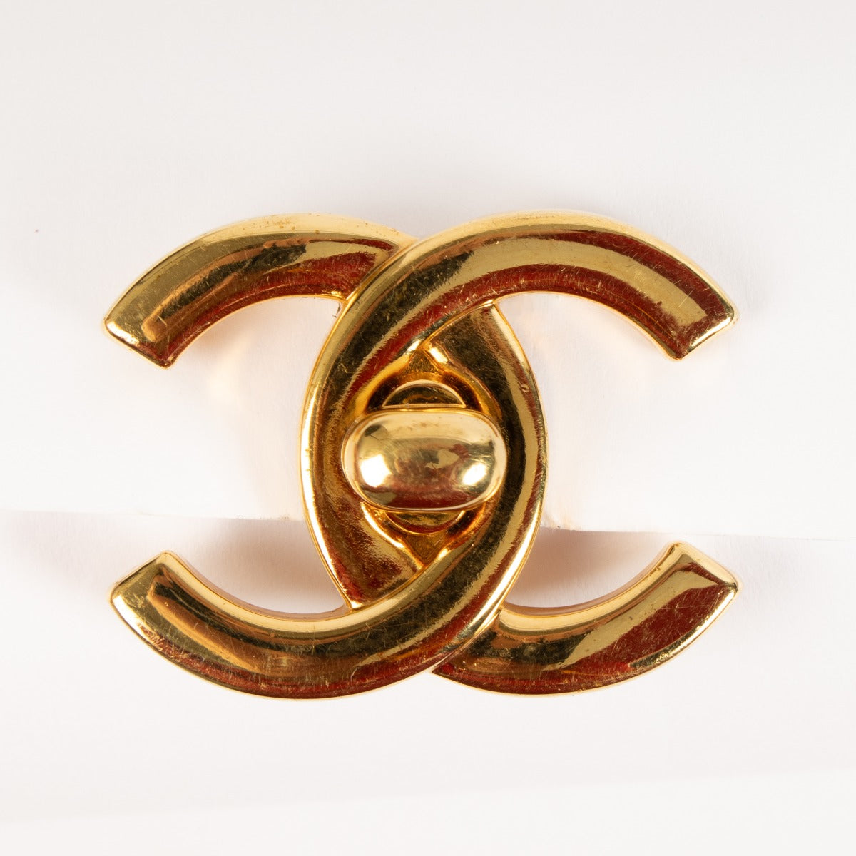 Chanel 96P Gold CC Turnlock Clasp Brooch