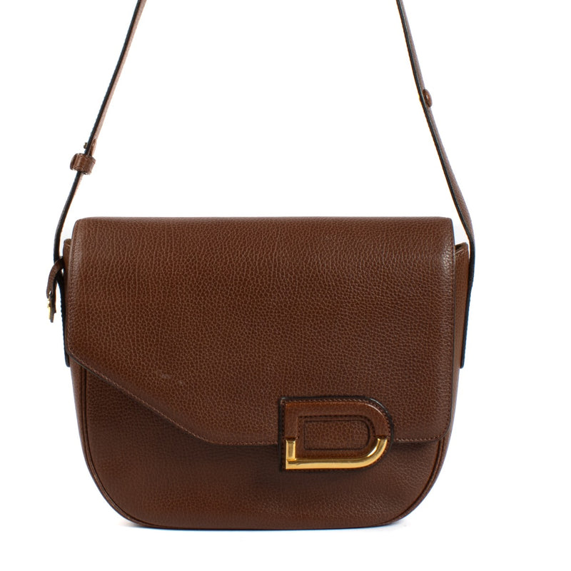 shop 100% authentic second hand Delvaux Brown Leather D Crossbody Bag on Labellov.com