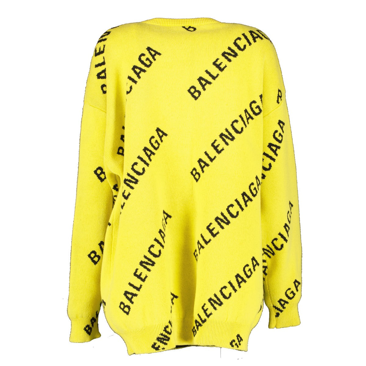 Balenciaga Yellow Allover Logo Sweater