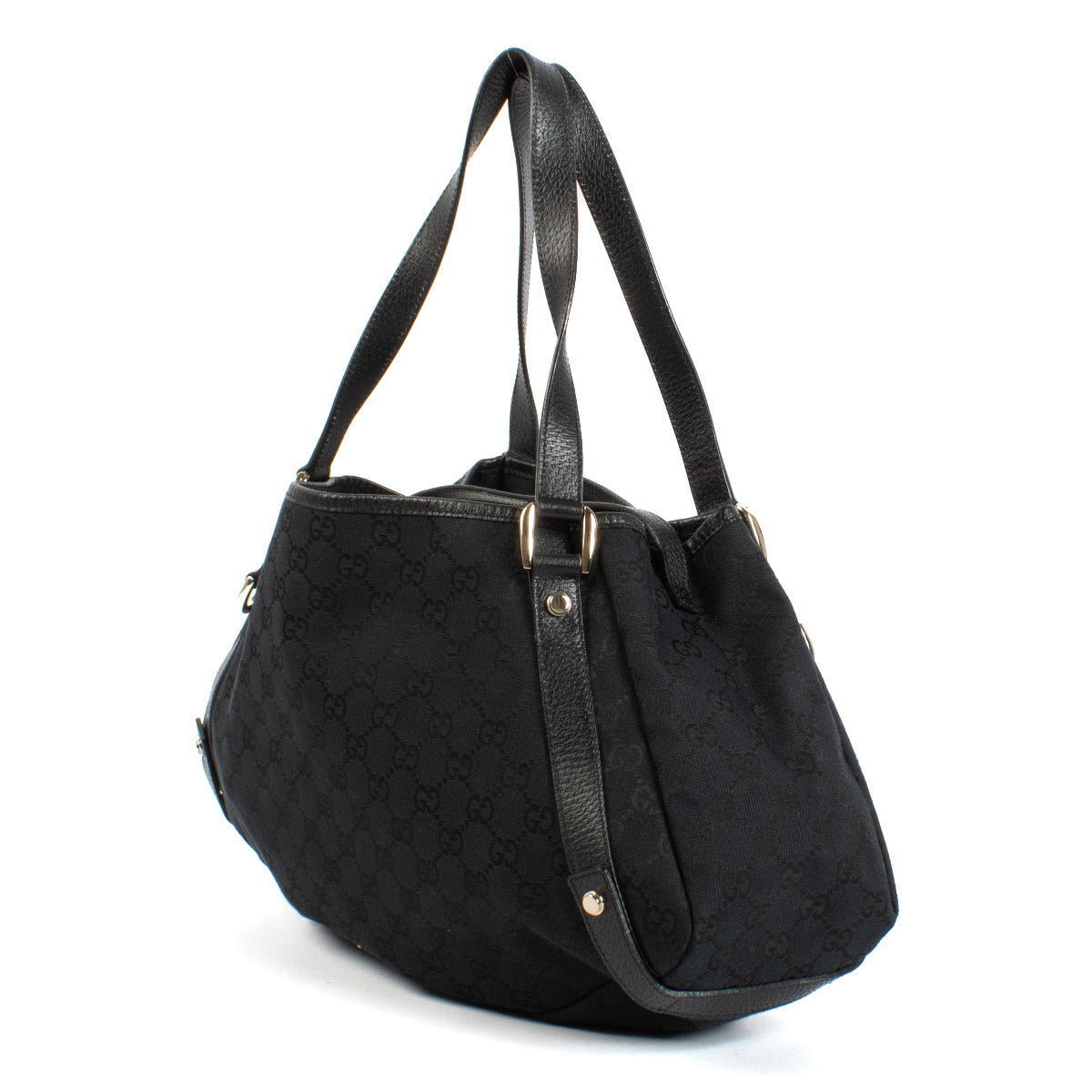 Gucci Black Monogram Abbey Shoulder Bag for the best price at Labellov secondhand luxury in Antwerp and Knokke