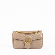 Authentic pre-loved Gucci Beige Small GG Marmont Shoulder Bag on Labellov.com