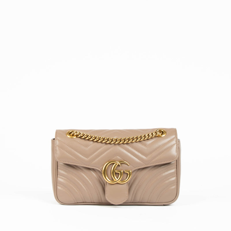 Authentic pre-loved Gucci Beige Small GG Marmont Shoulder Bag on Labellov.com