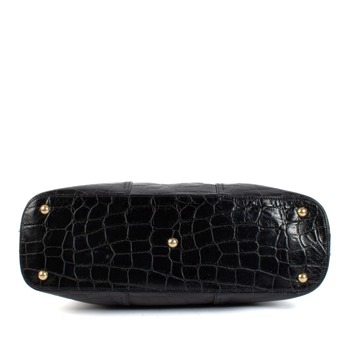 Shop safe online at Labellov in Antwerp, Brussels and Knokke this 100% authentic second hand Saint Laurent Blue Crocodile Embossed Large Muse Bag
