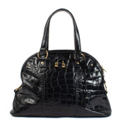 Shop safe online at Labellov in Antwerp, Brussels and Knokke this 100% authentic second hand Saint Laurent Blue Crocodile Embossed Large Muse Bag