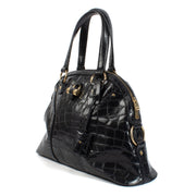Shop safe online at Labellov in Antwerp, Brussels and Knokke this 100% authentic second hand Saint Laurent Blue Crocodile Embossed Large Muse Bag
