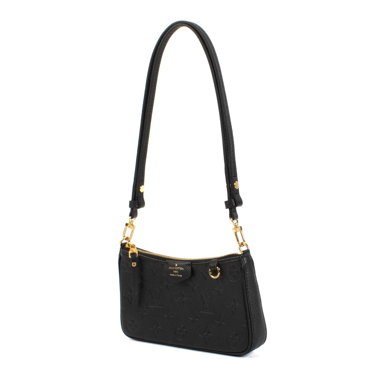 Shop safe online at Labellov in Antwerp, Brussels and Knokke this 100% authentic second hand Louis Vuitton Black Monogram Empreinte Easy Pouch On Strap