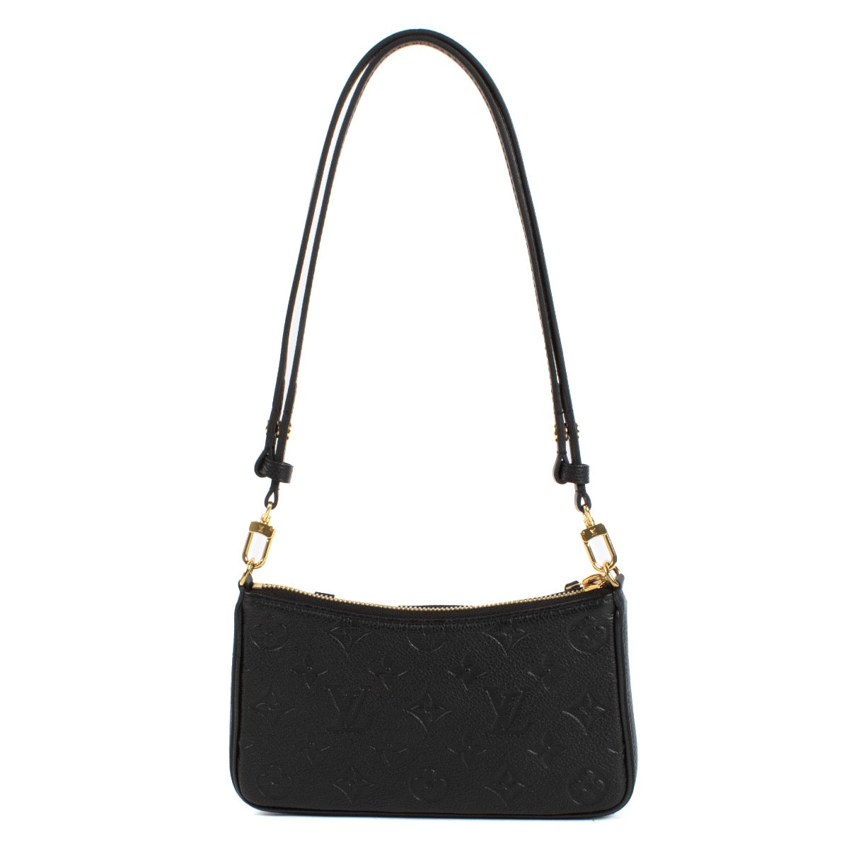 Shop safe online at Labellov in Antwerp, Brussels and Knokke this 100% authentic second hand Louis Vuitton Black Monogram Empreinte Easy Pouch On Strap