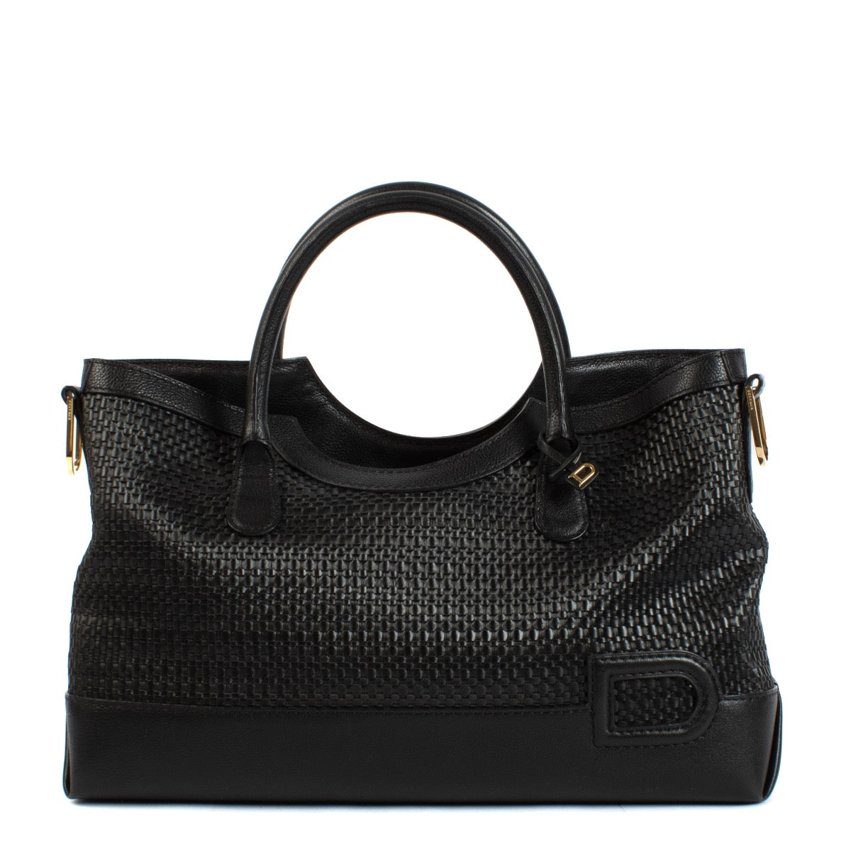 Shop safe online at Labellov in Antwerp, Brussels and Knokke this 100% authentic second hand designer Delvaux Black Toile De Cuir Panier Palais Shoulder Bag