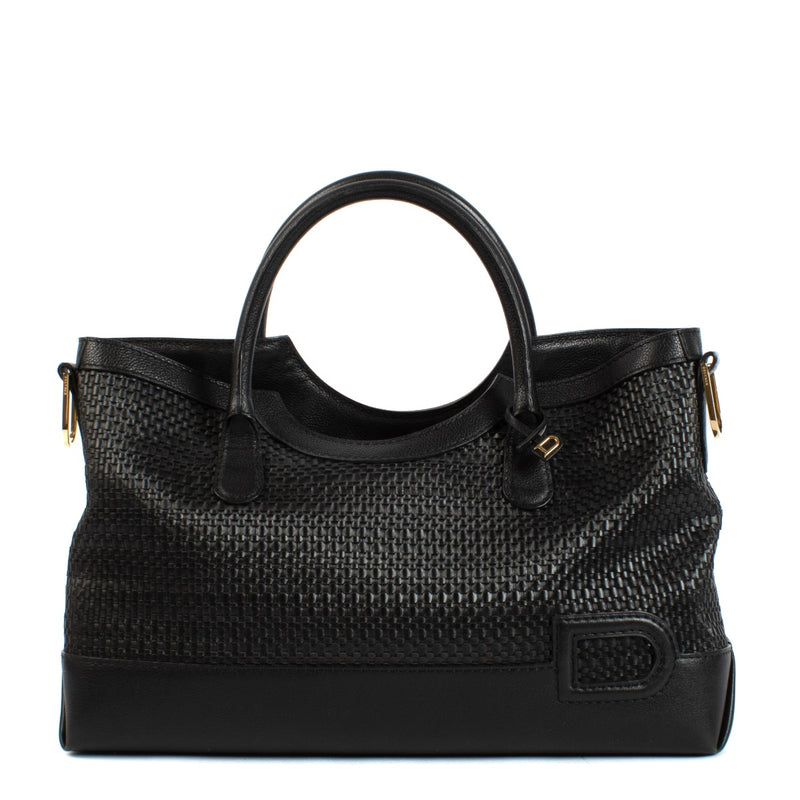 Shop safe online at Labellov in Antwerp, Brussels and Knokke this 100% authentic second hand designer Delvaux Black Toile De Cuir Panier Palais Shoulder Bag