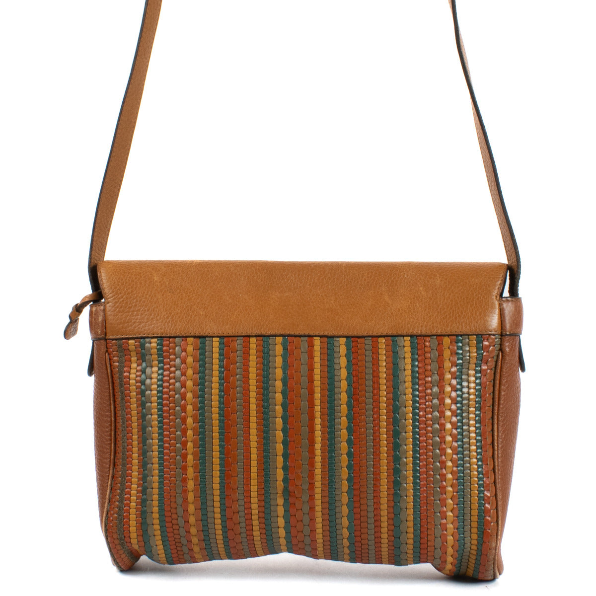 Sac Delvaux Camel Toile de Cuir Merlot