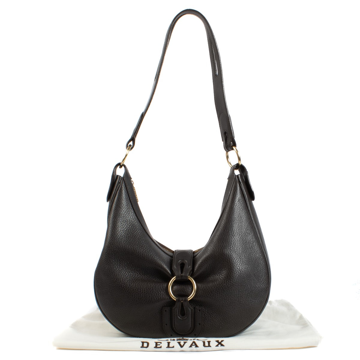 Shop safe online at Labellov in Antwerp, Brussels and Knokke this 100% authentic second hand Delvaux Dark Brown Camille Shoulder Bag