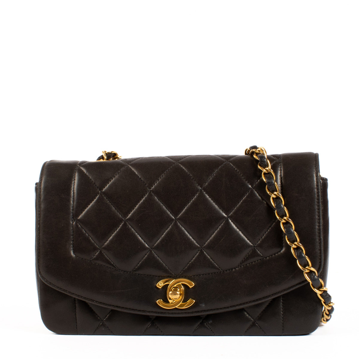 Chanel Brown Lambskin Small Diana Flap Bag