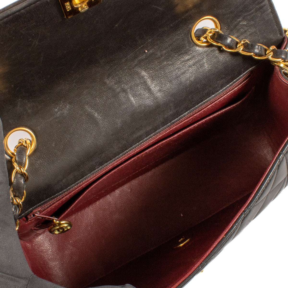 Sac Chanel Diana petit modèle en agneau marron