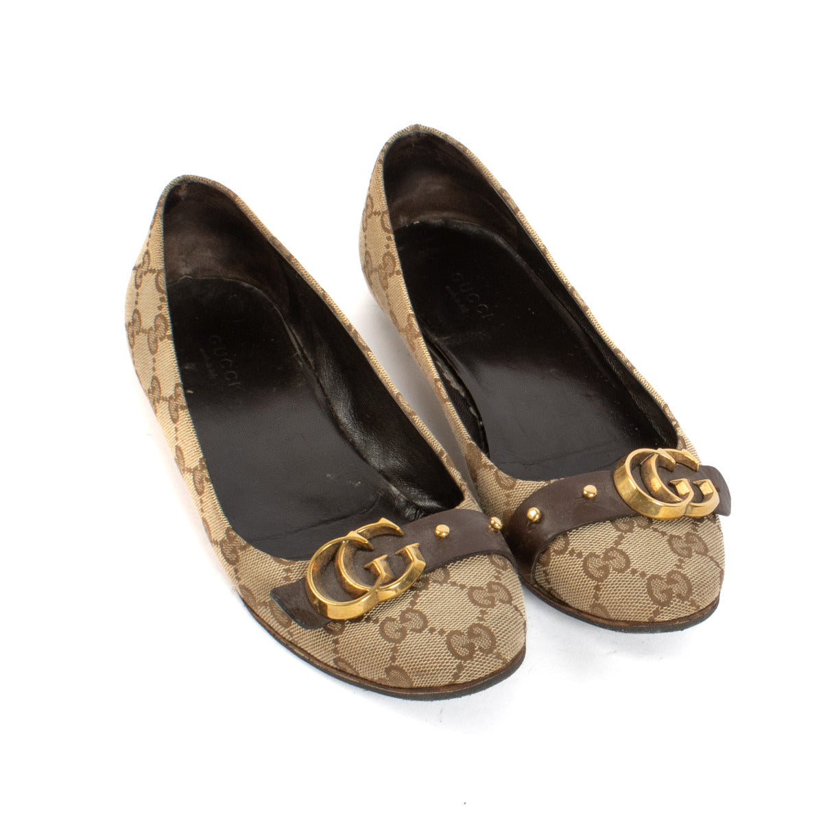 Gucci GG Canvas Ballerina Flats - size 37