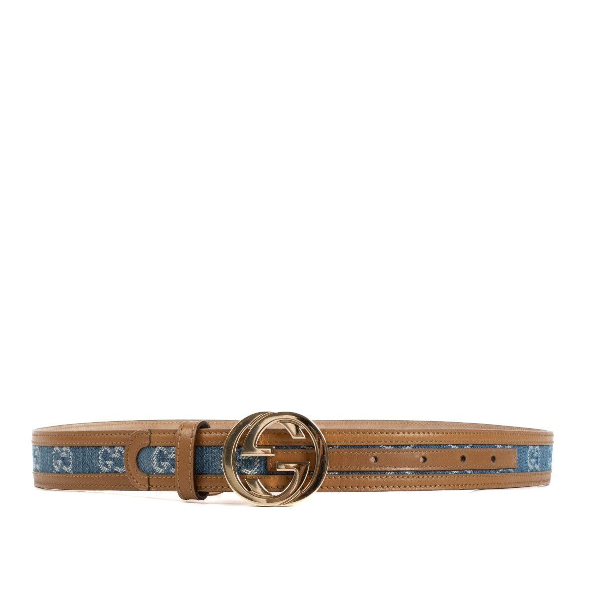 Shop safe online at Labellov in Antwerp, Brussels and Knokke this 100% authentic second hand Gucci GG Denim Canvas Belt - size 85