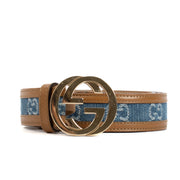 Shop safe online at Labellov in Antwerp, Brussels and Knokke this 100% authentic second hand Gucci GG Denim Canvas Belt - size 85