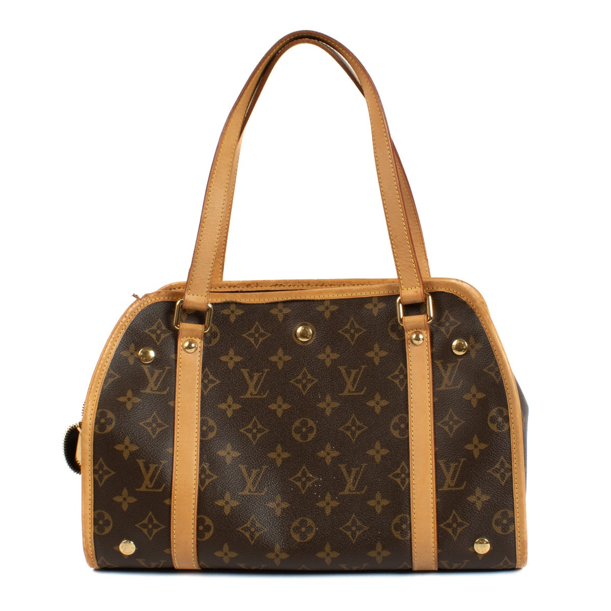 Shop safe online at Labellov in Antwerp and Knokke this 100% authentic second hand Louis Vuitton Monogram Sac Baxter PM Dog Carrier Bag