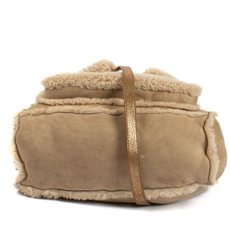 Miu Miu Beige Shearling Bag
