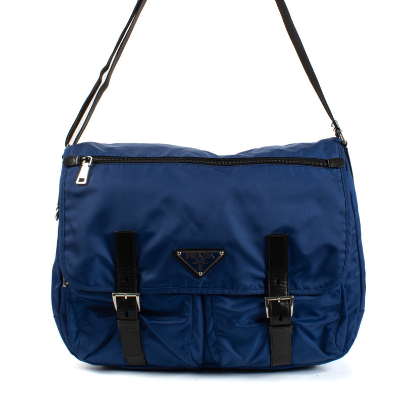 shop 100% authentic second hand Prada Blue Nylon Messenger Bag on Labellov.com