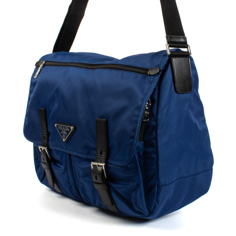 shop 100% authentic second hand Prada Blue Nylon Messenger Bag on Labellov.com