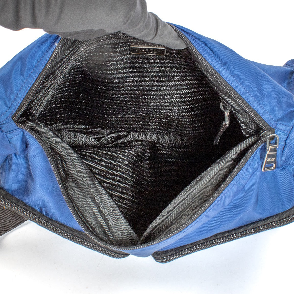 shop 100% authentic second hand Prada Blue Nylon Messenger Bag on Labellov.com