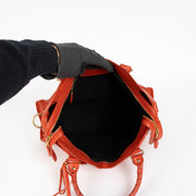 Shop this 100% authentic Balenciaga Vermillon Lambskin Motocross City Giant 12 Satchel Bag at Labellov.com