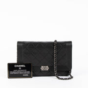 Shop this 100% authentic Chanel Quilted Lambskin Boy Wallet On Chain at Labellov.com