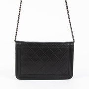 Shop this 100% authentic Chanel Quilted Lambskin Boy Wallet On Chain at Labellov.com
