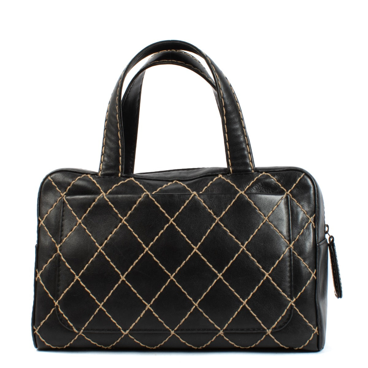 Chanel Black Leather Wild Stitch Tote Bag