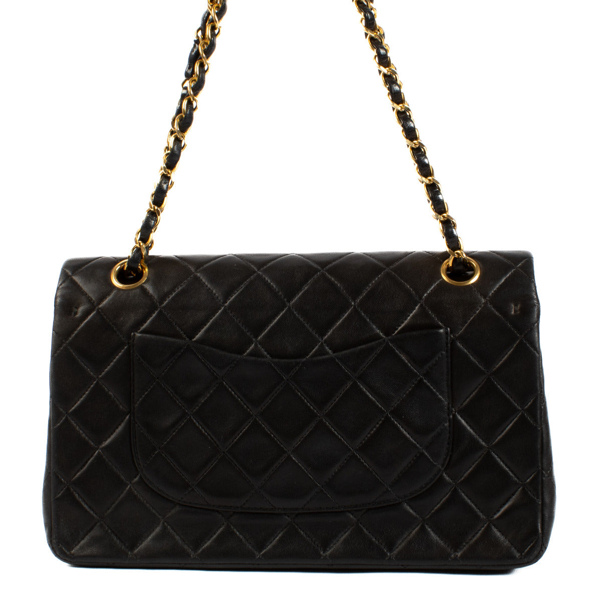 Chanel Vintage Black Lambskin Medium Classic Handbag