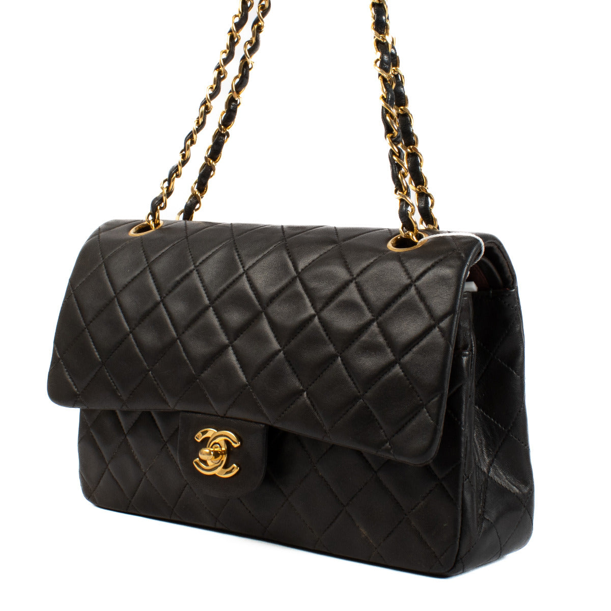 Chanel Vintage Black Lambskin Medium Classic Handbag