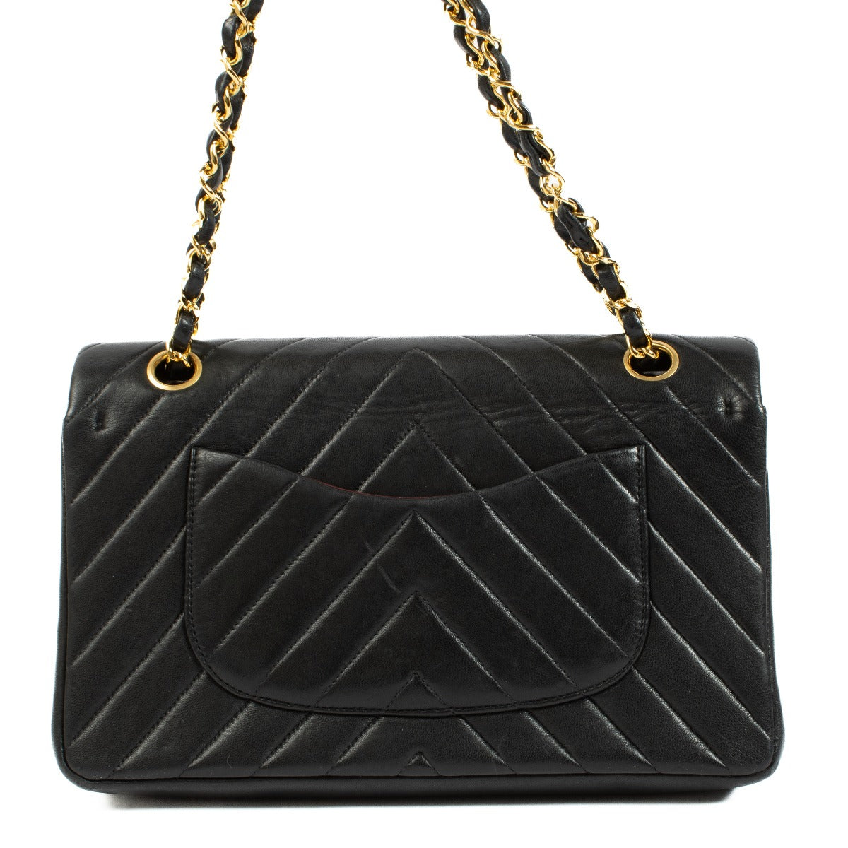 Shop 100% authentic secondhand Chanel Black Vintage Chevron Medium Classic Flap Bag on Labellov.com