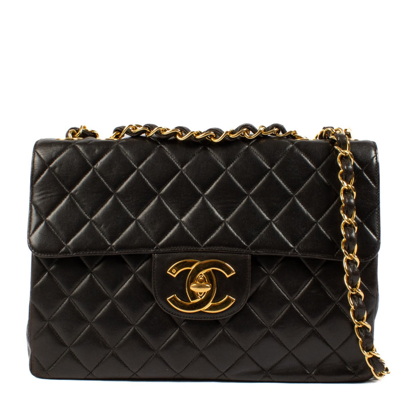shop 100% authentic second hand Chanel Black Jumbo XL Classic Lambskin Single Flap on Labellov.com