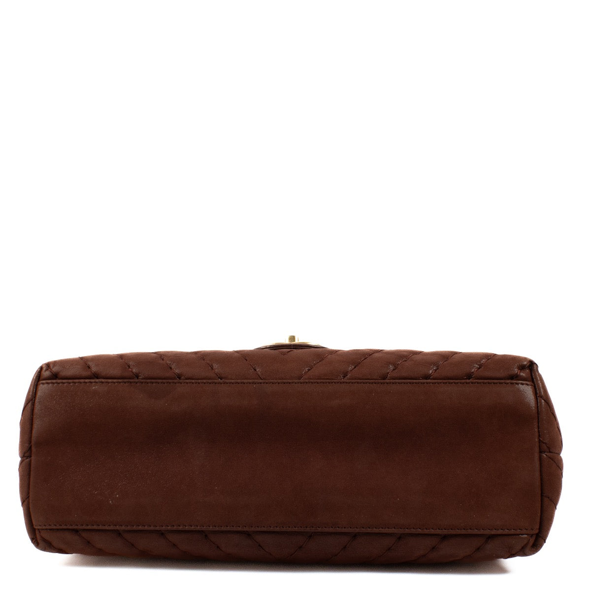 shop 100% authentic second hand Chanel Brown Shimmer Chevron Classic Flap Bag on Labellov.com