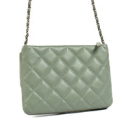 shop 100% authentic second hand Chanel Green Quilted Lambskin Daily Zippy Flap Clutch on Labellov.com