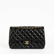 Shop this 100% authentic Chanel Black Lambskin Large/Jumbo Classic Double Flap Bag at Labellov.com