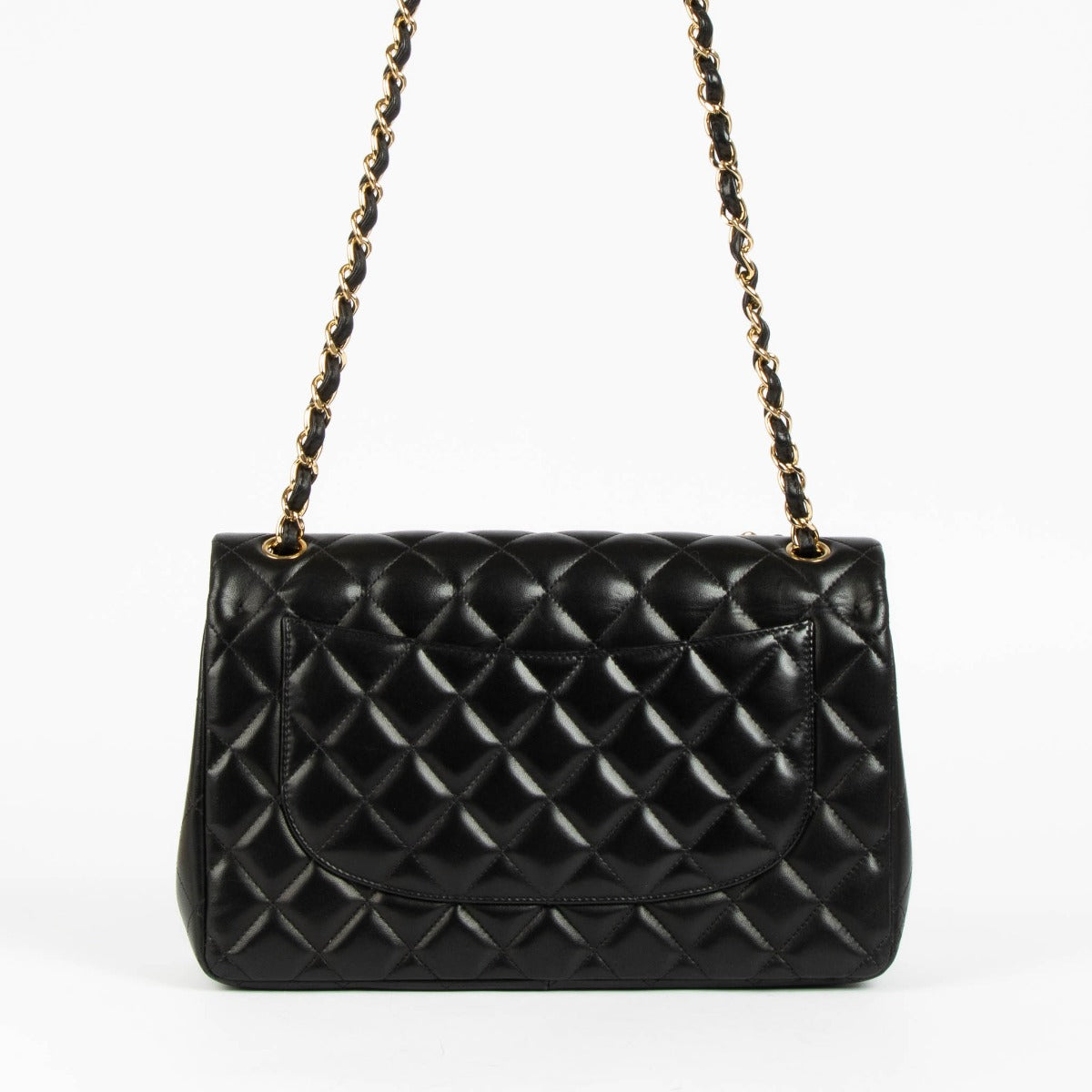 Shop this 100% authentic Chanel Black Lambskin Large/Jumbo Classic Double Flap Bag at Labellov.com
