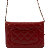 shop 100% authentic second hand Chanel Red Classic Lambskin Wallet On Chain on Labellov.com