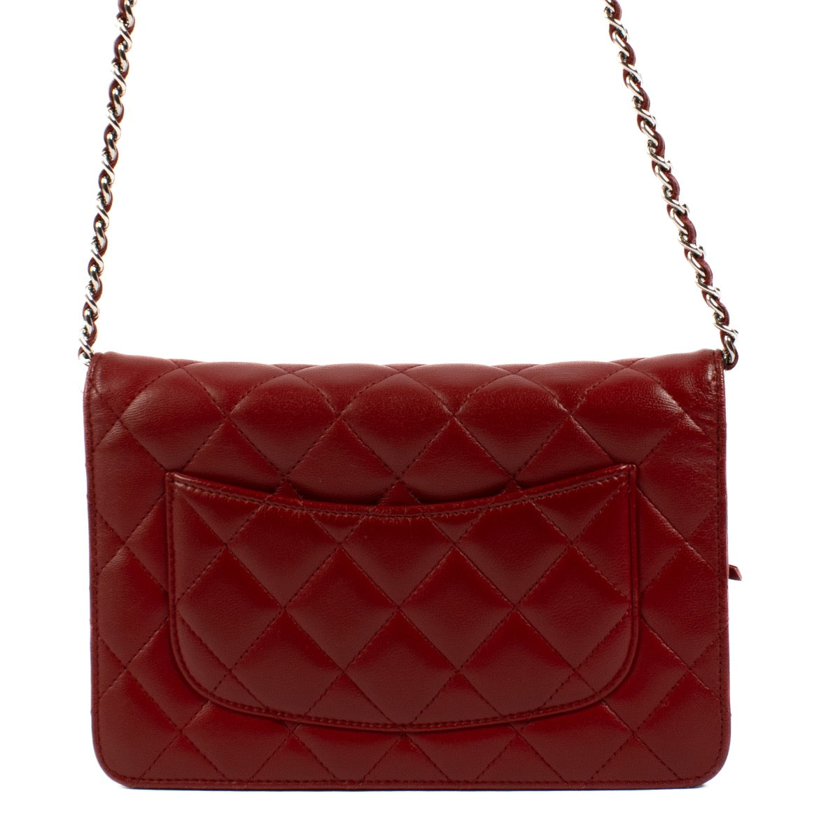 shop 100% authentic second hand Chanel Red Classic Lambskin Wallet On Chain on Labellov.com