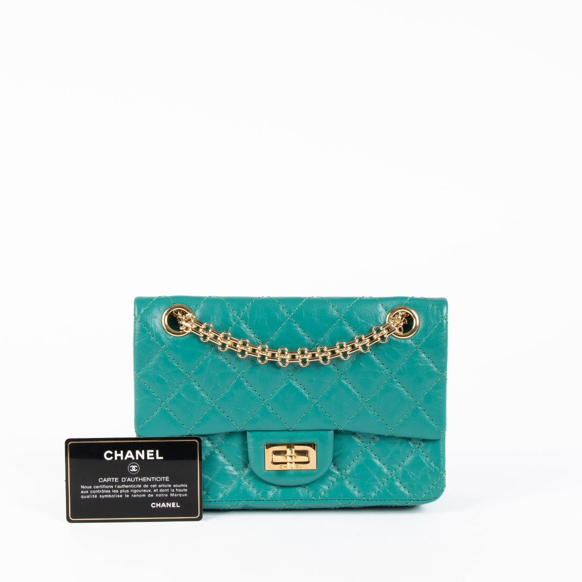 Shop this 100% authentic Chanel Emerald Quilted Aged Calfskin Reissue 2.55 Flap Bag at Labellov.com
